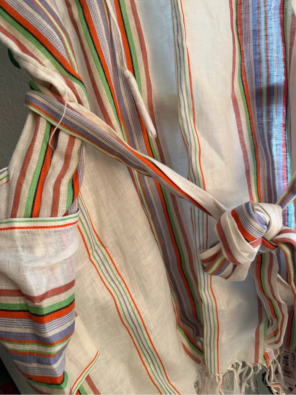 Tory Burch Striped Fringe swim cover dress in Beige with Multicolor Stripes -
